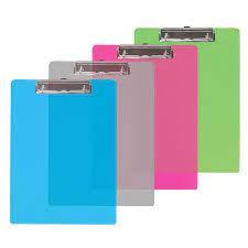 TABLA CON CLIP T/C PLASTICO RIGIDO VARIOS COLORES BAZIC