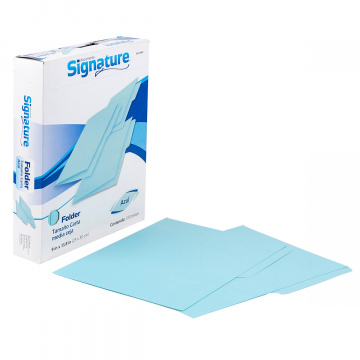 FOLDER CARTA COLOR AZUL CIELO  SIGNATURE C/100 PZAS