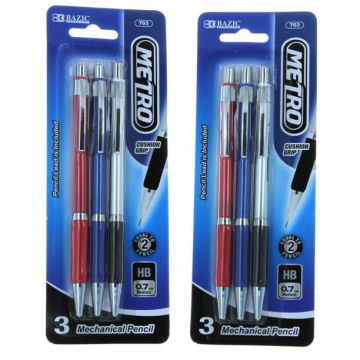 LAPICERO .7MM DE METAL P/3 PZAS BAZIC