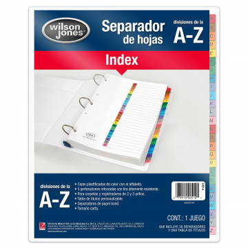SEPARADOR ALFABETICO MULTIDEX T/C WILSON JONES