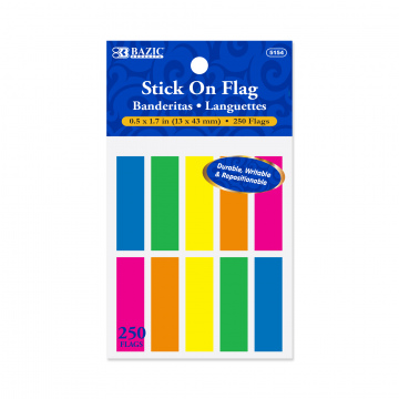 BANDERITAS DE PLASTICO DE COLOR PQT/250