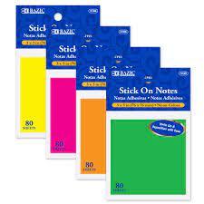 BLOQUE DE NOTAS DE COLOR 80 HJS 3X3