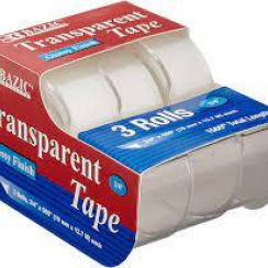 CINTA ADHESIVA TRANSPARENTE CON DESPACHADOR 3/4X12MTS  C/3