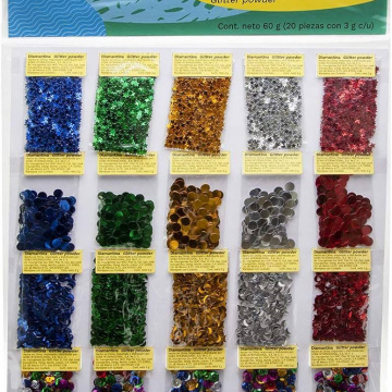 DIAMANTINA GRUESA  BOLSA 50GR VARIOS COLORES